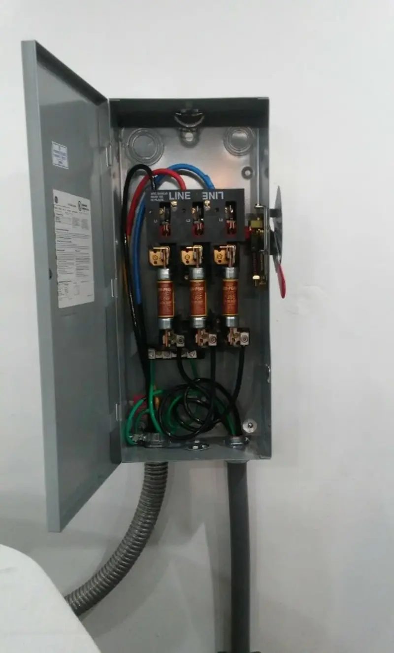 Three-phase disconnect switch installed for Electrical Wiring & Rewiring in Pearland